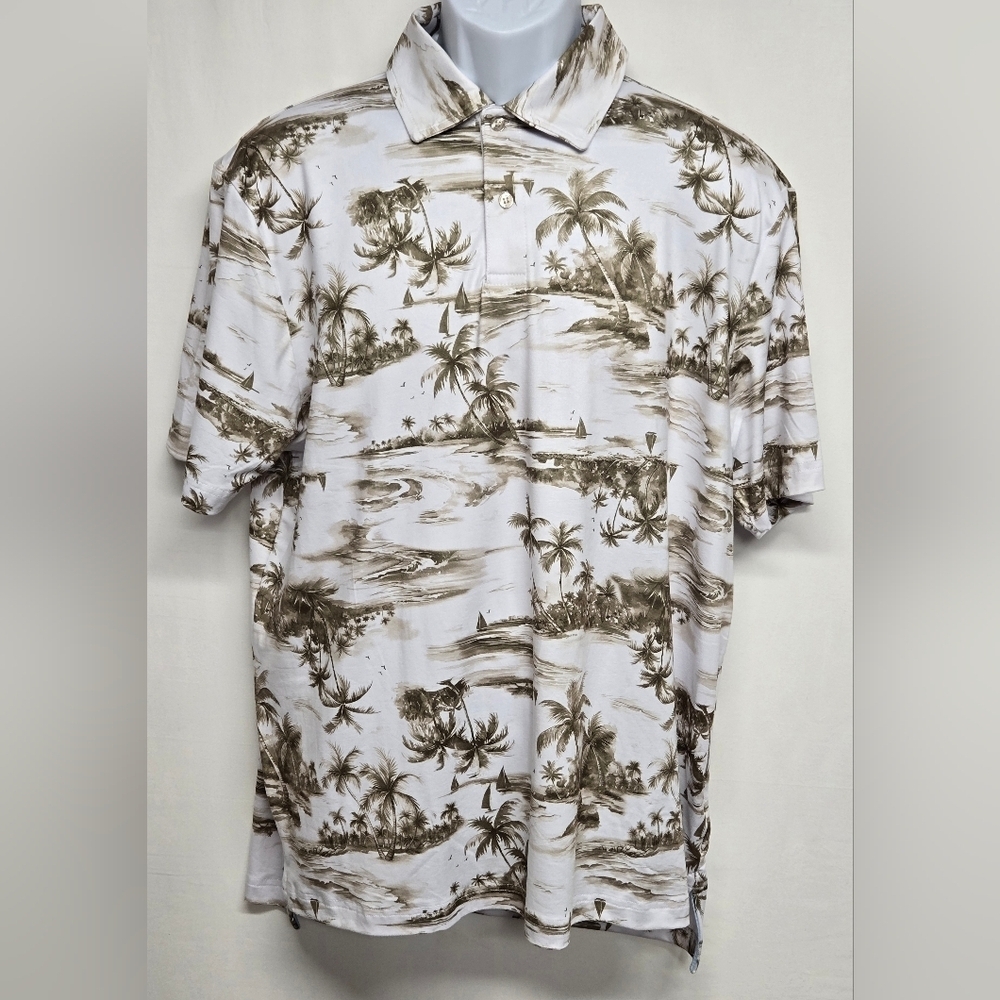 Chaps L Classic Fit Shirt Dri Wear Stretch Soft Short Sleeve Henley Polo